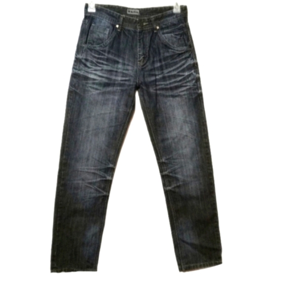 CJ Black Other - CJ Black Jean Skinny Flex Low Rise Goth Dark Wash Whiskers Fade 30x30 Brads USA